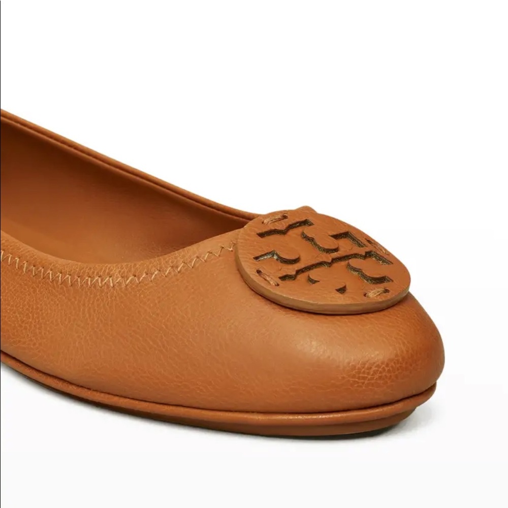 Tory Burch Minnie Leather Logo Travel Ballerina Flats
